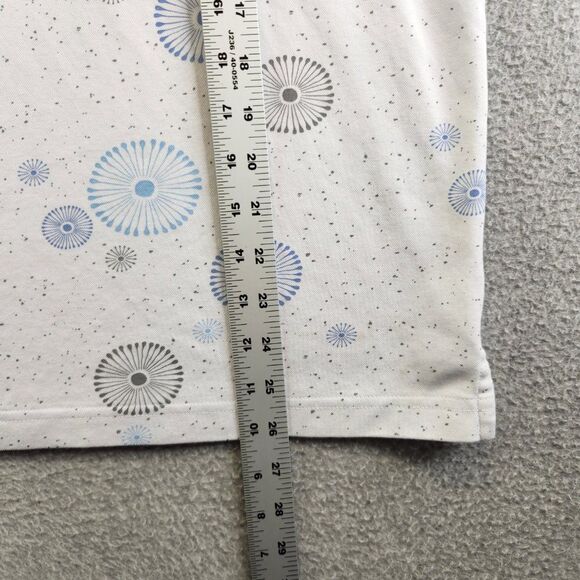 Travis Mathew Shirt Mens S White Caught Inside Polo Geometric Floral Bursts Nep - Picture 8 of 10